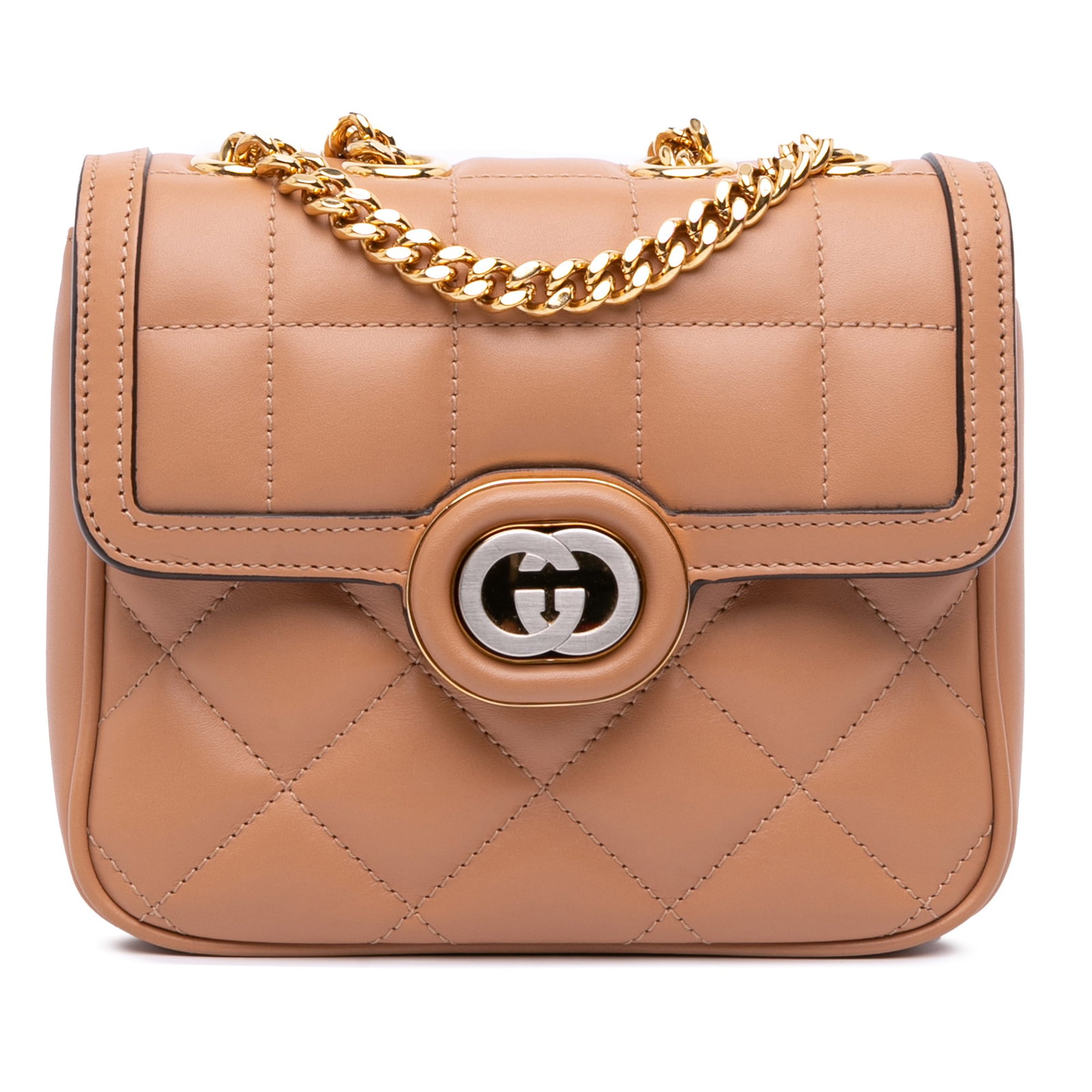 Gucci Mini Leather Deco Chain Shoulder Bag Brown Italy (1 of 12)