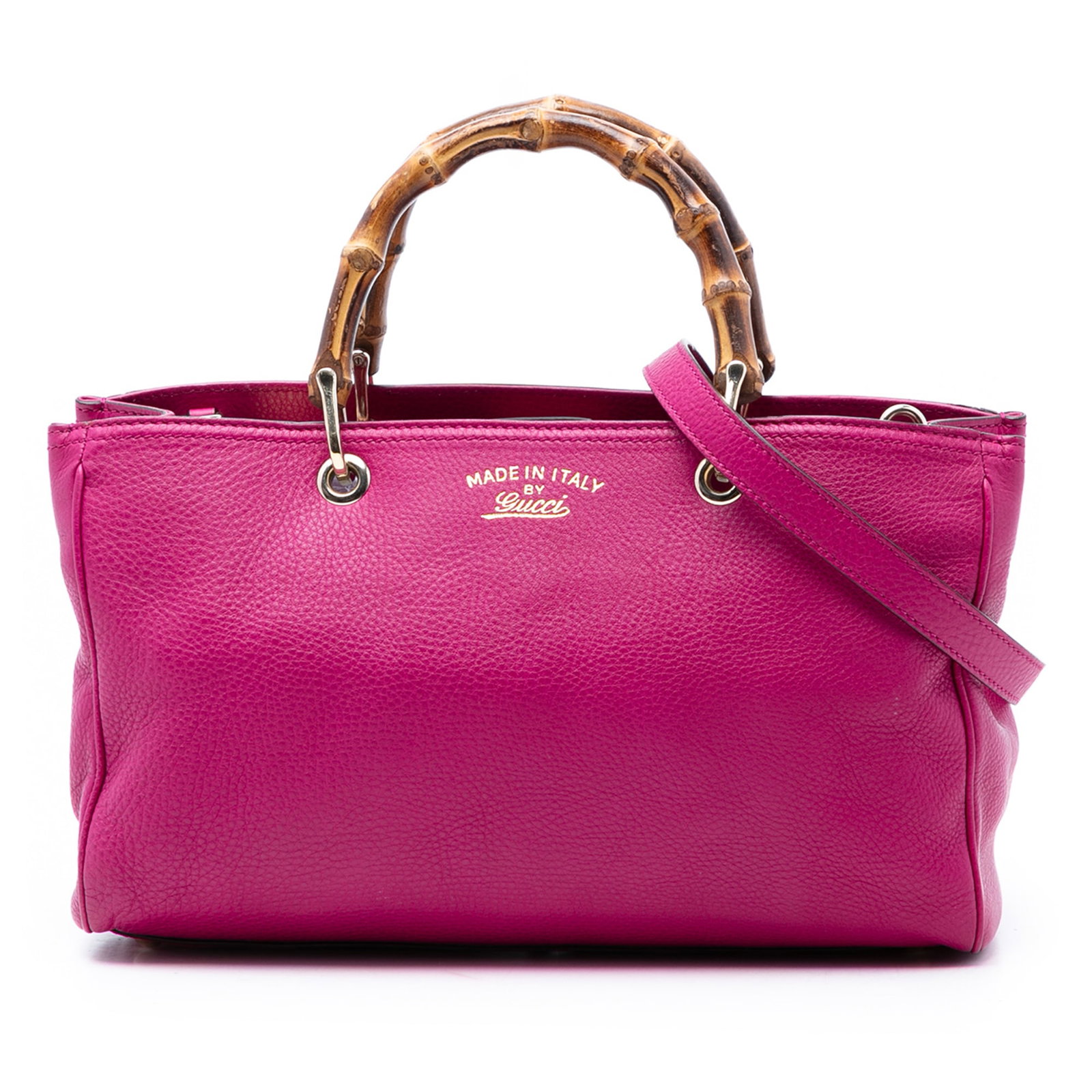 Gucci Pink Bamboo Shopper Leather Satchel Medium (1 of 7)