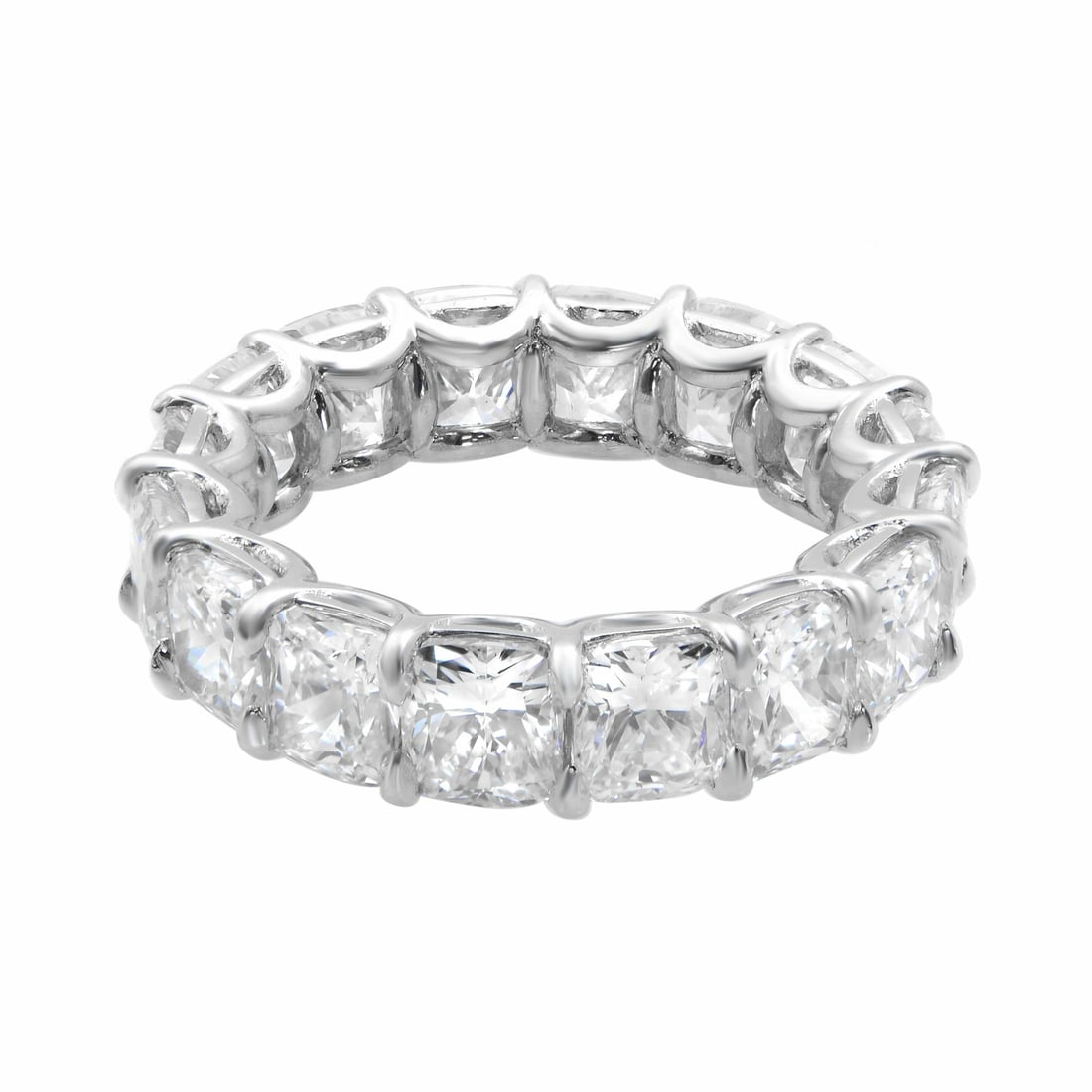 Rachel Koen 9.99 Cttw Cushion Cut Diamond Eternity Band Platinum Ring Size 5.5 (1 of 7)