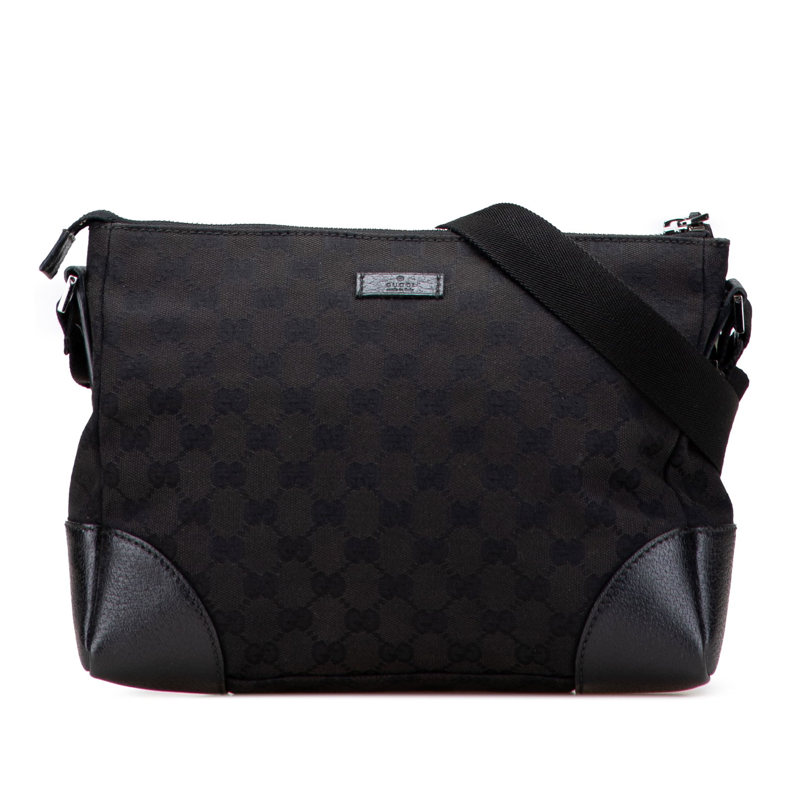 Gucci GG Canvas Black Leather Trim Crossbody Bag (1 of 10)