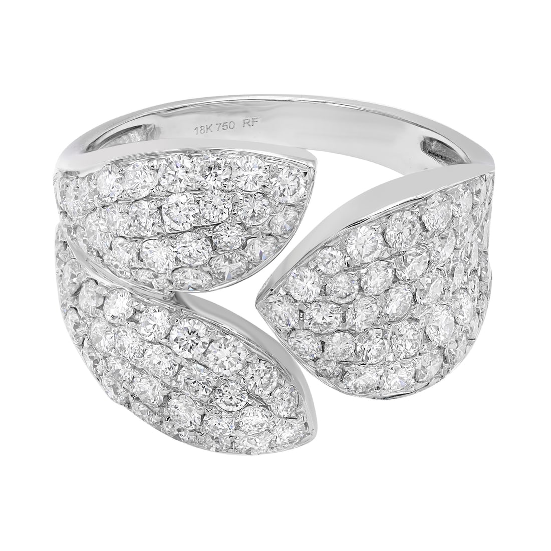Rachel Koen 18K White Gold Pave Diamond Ring 2.00Cttw Cocktail Size 6.5: Rachel Koen 18K White Gold Pave Diamond Ring 2.00Cttw Cocktail Size 6.5 This stunning Rachel Koen cocktail ring features a lavish design crafted from 18K white gold. It is adorned with a striking