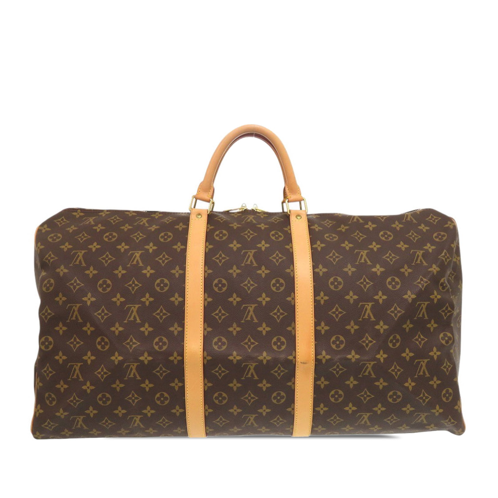 Louis Vuitton Keepall 60 Monogram Canvas Travel Bag with Leather Trim (1 of 17)