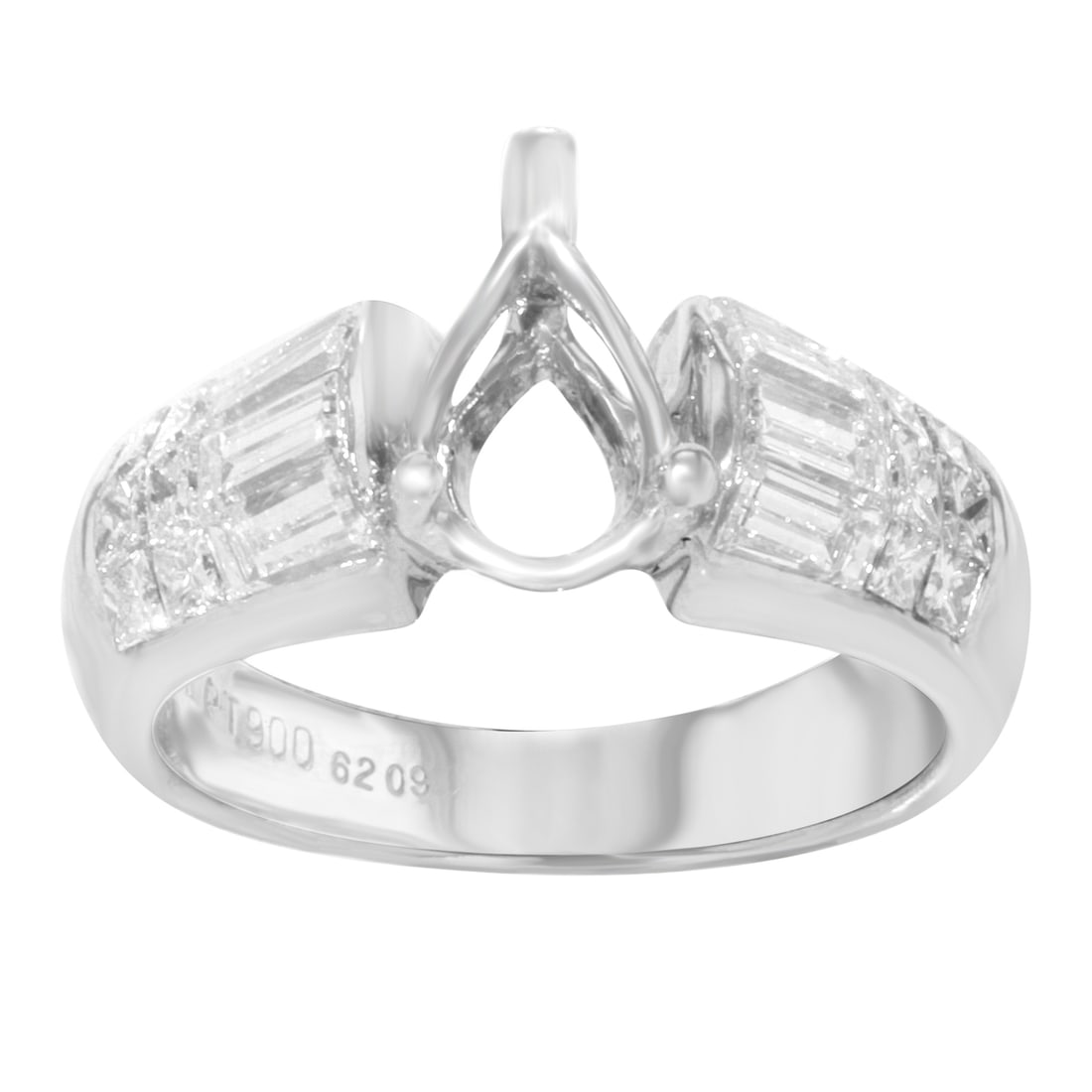 Rachel Koen Platinum Engagement Ring 1.25 Cttw with Diamond Accents Size 7 (1 of 4)