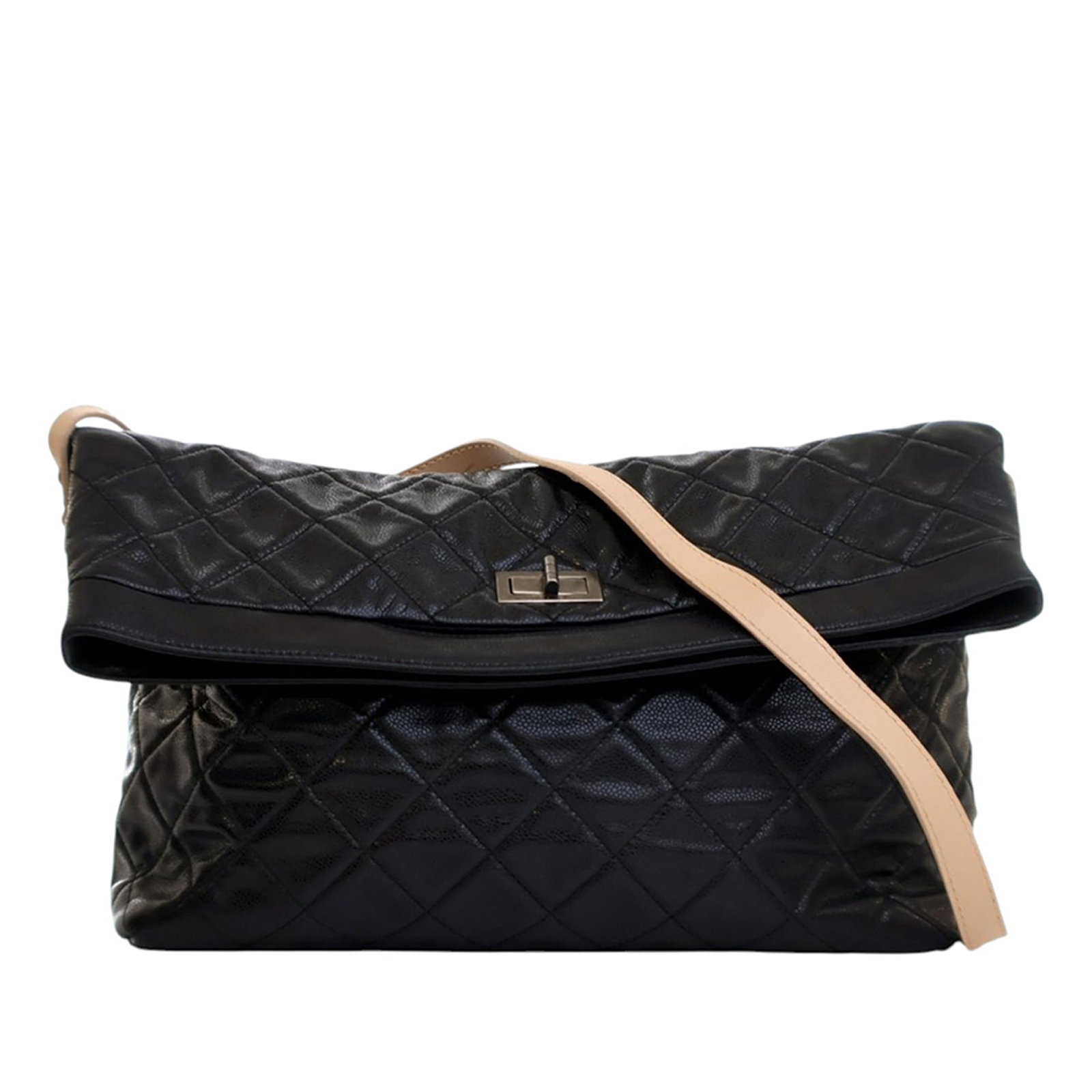 Chanel black quilted caviar leather messenger flap crossbody bag (1 of 15)