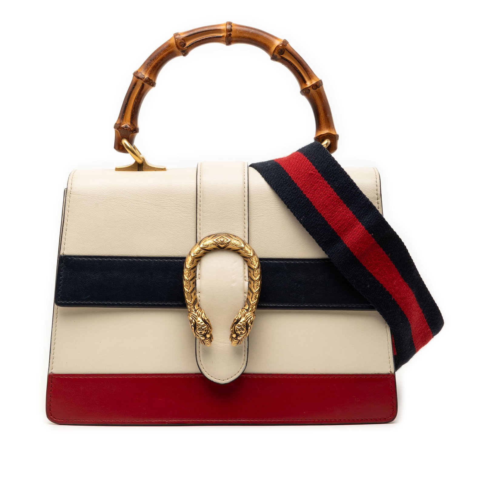Gucci Bamboo Dionysus leather satchel with canvas strap (1 of 7)