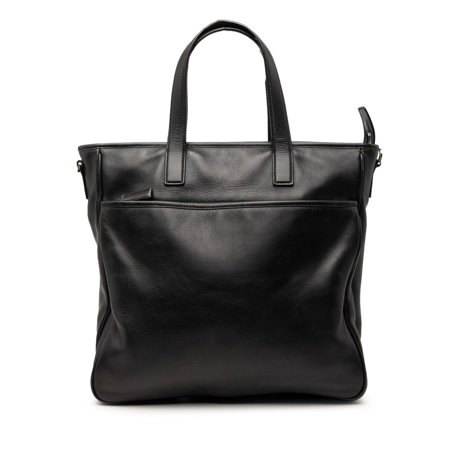Black Prada leather top zip satchel with pockets (1 of 6)