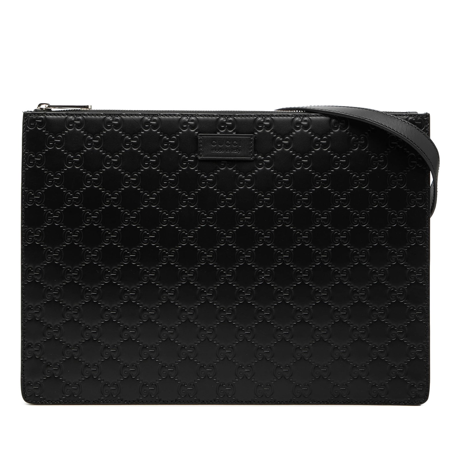 Gucci Guccissima black leather crossbody messenger bag (1 of 8)
