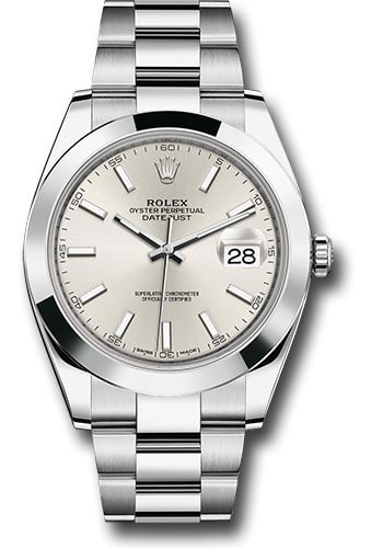 Mens Rolex Datejust 126300 Oyster Bracelet Silver Dial Green Card 2025 (1 of 5)