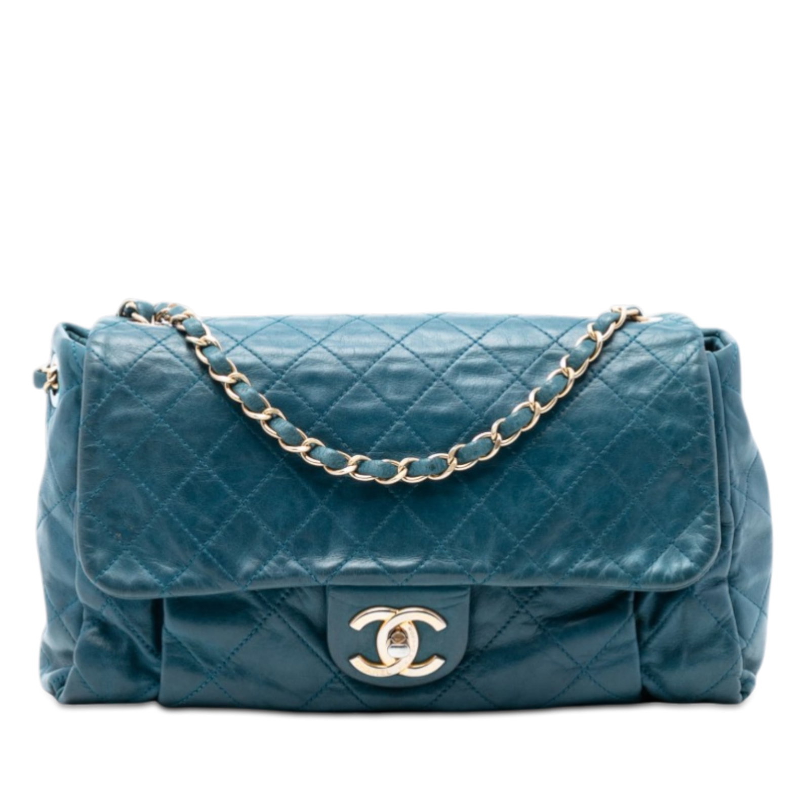 Chanel Chic Quilt Iridescent Calfskin Blue Flap Shoulder Bag (1 of 7)