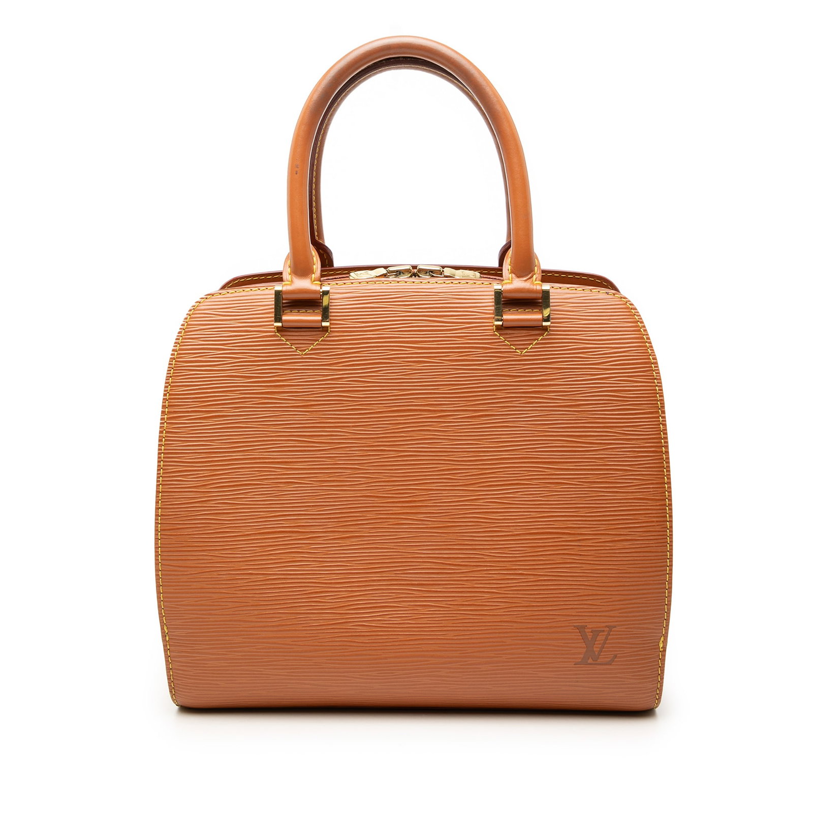 Louis Vuitton Pont Neuf PM Brown Epi Leather Handbag France: Louis Vuitton Pont Neuf PM Brown Epi Leather Handbag France This Louis Vuitton Epi Pont Neuf PM features a structured epi leather body in brown, rolled leather handles, and a two-way top zip closure. 