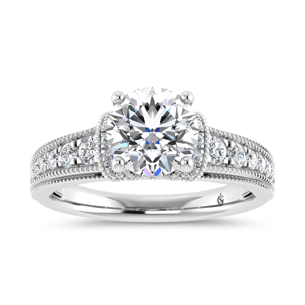 14K White Gold 2 1/2 Ct.Tw. Lab Grown Diamond Engagement Ring (IGI Certified Center 2ct) (1 of 4)