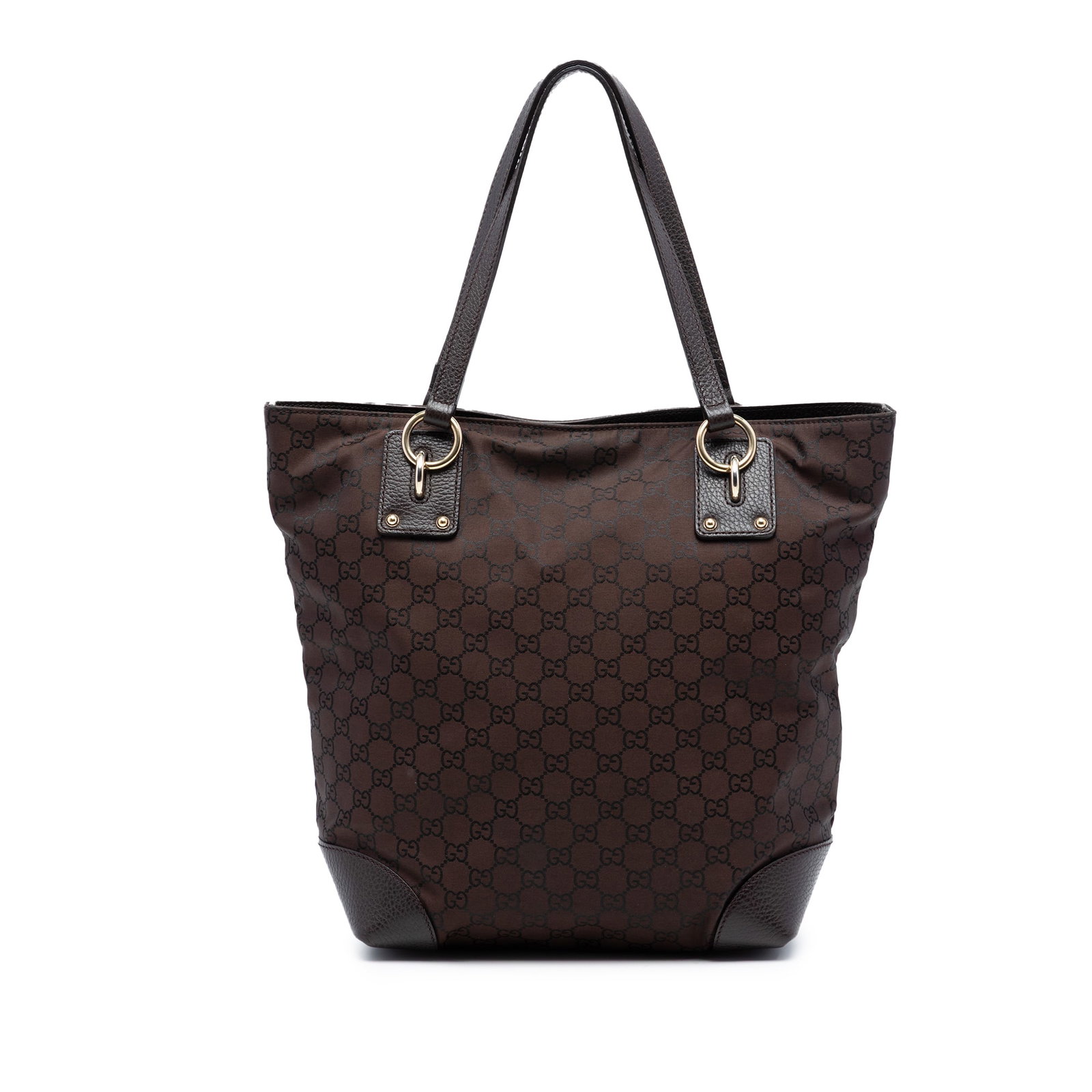 Gucci Brown GG Nylon Tote Bag with Leather Trim (1 of 7)