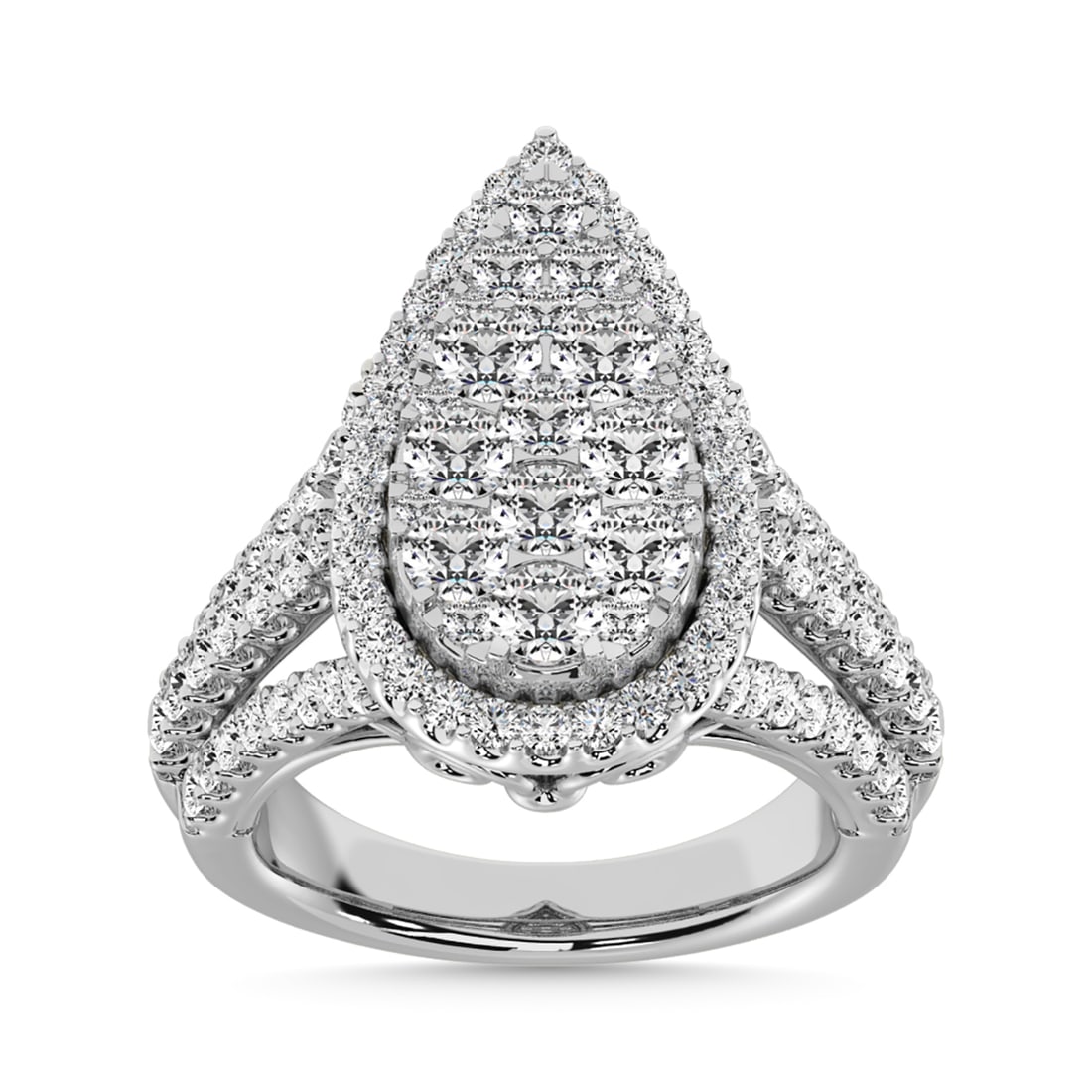 Diamond 2 7/8 Ct.Tw. Engagement Ring in 14K White Gold: Diamond 2 7/8 Ct.Tw. Engagement Ring in 14K White Gold 14k White Gold Stone Color: G-h Stone Clarity: I1 Each ring is presented in standard size 6.5. Complimentary resizing is available between sizes 