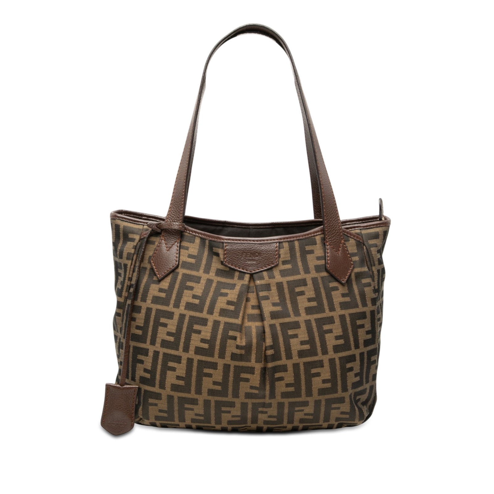 Fendi Zucca canvas tote with leather trim (1 of 7)