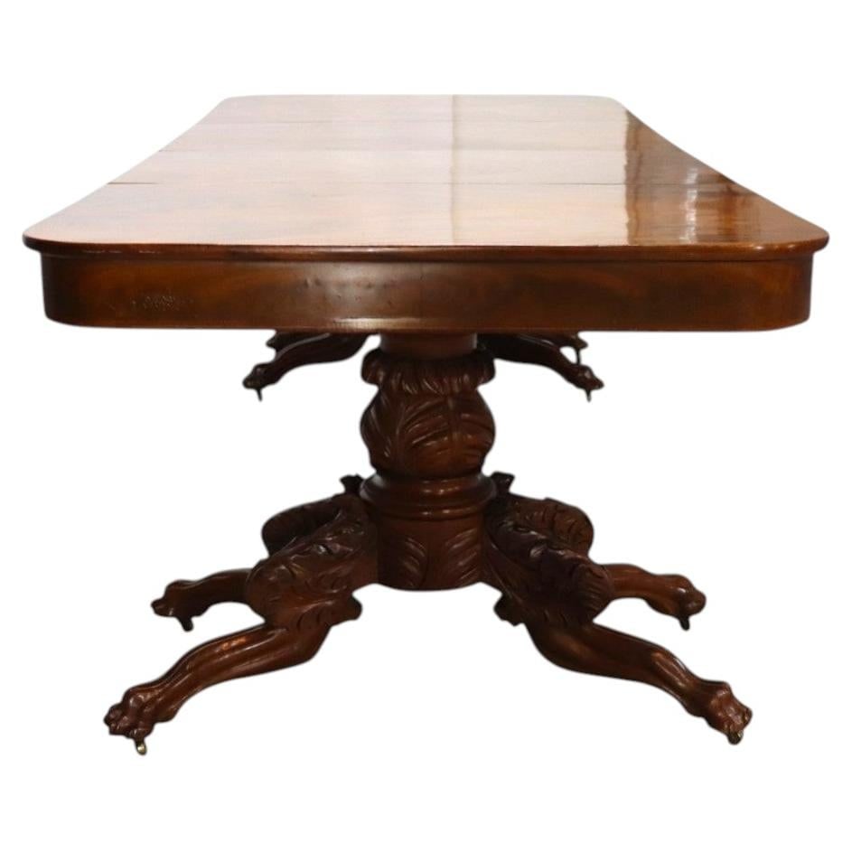 Mahogany Empire Banquet Table with Claw Feet and Drop Leaves (1 of 16)