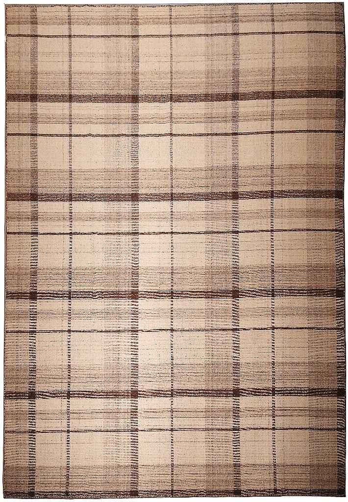 Nature Taupe Brown 8' x 10' Handwoven Wool Kilim Area Rug Double Sided (1 of 11)