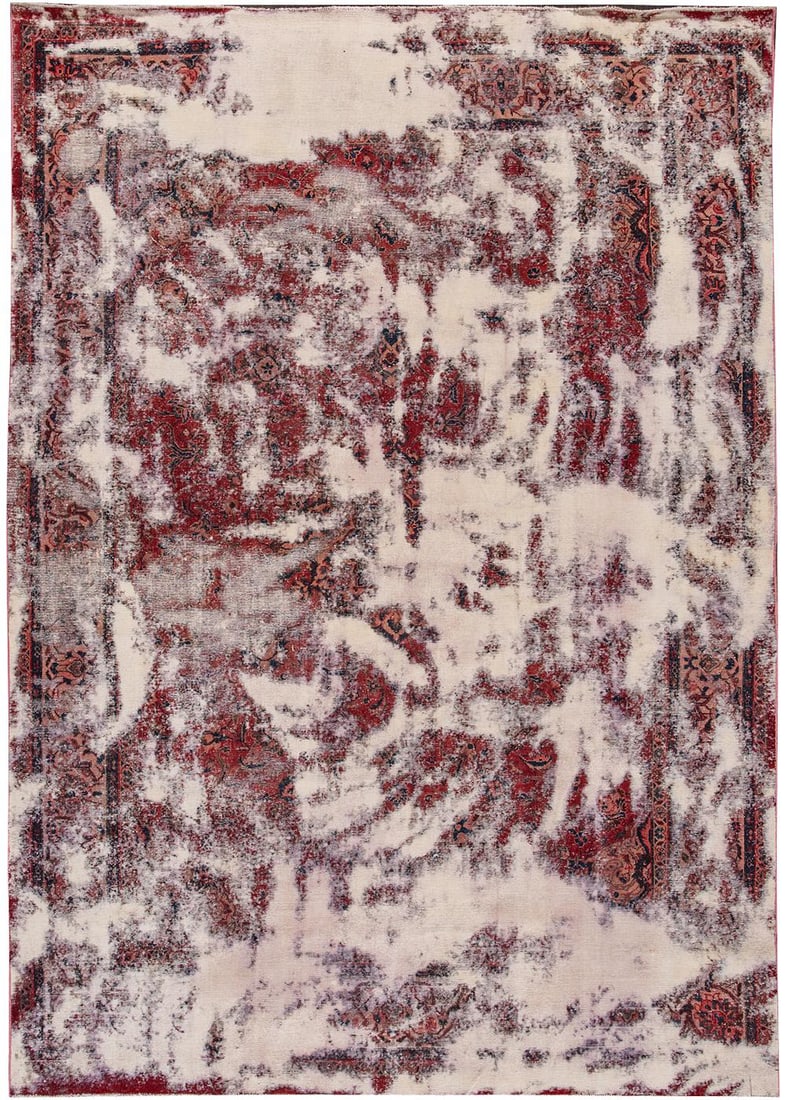 Hand-Knotted Vintage Wool Rug 8'10" x 12'5" Wine Color: Hand-Knotted Vintage Wool Rug 8'10" x 12'5" Wine Color Discover this exquisite Vintage Distressed 100% Wool Rug, a hand-knotted piece featuring an elegant allover design that adds a touch of