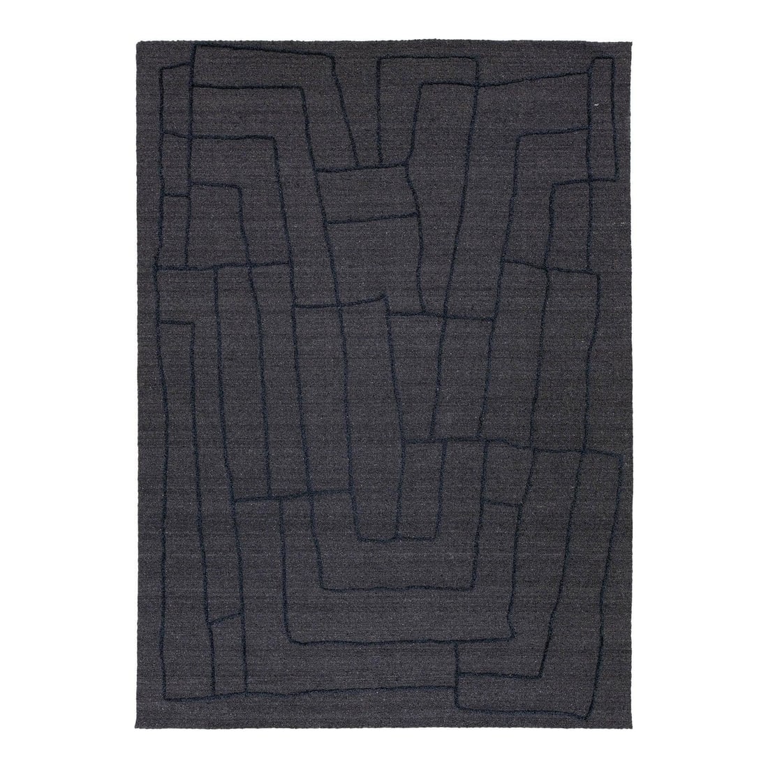 10 x 14 Hand Loomed Wool Rug Modern Gray Blue Abstract Design (1 of 9)