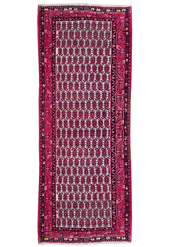 3.8 x 10.3 Ivory Semi Antique Persian Runner Handmade Wool Rug: 3.8 x 10.3 Ivory Semi Antique Persian Runner Handmade Wool Rug Free continental US Shipping Enhance your living space with this exquisite 3.8 x 10.3 Ivory Semi Antique Persian Runner. Handcrafted by s