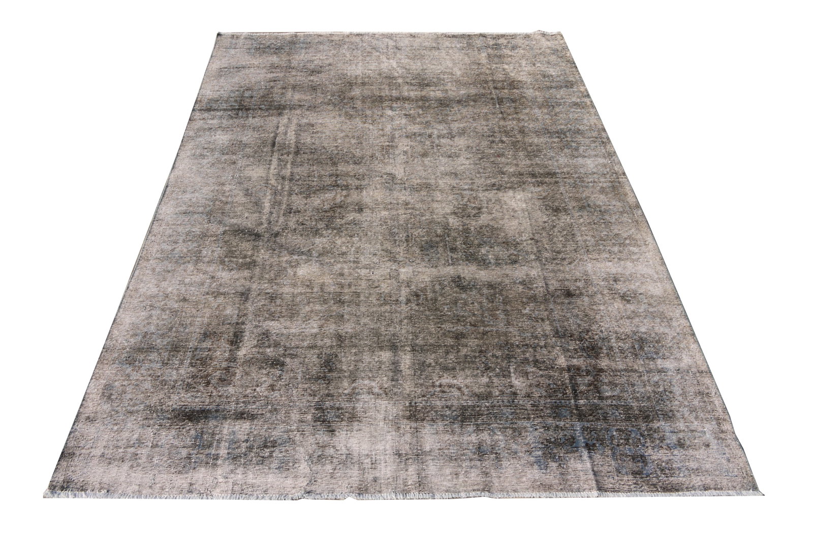 8' x 11' Persian Overdyed Area Rug Charcoal Handcrafted Wool (1 of 6)