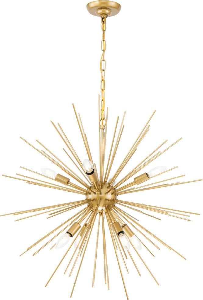 Elegant Lighting Timber Brass Pendant Lamp Regency Style 8 Bulbs (1 of 1)