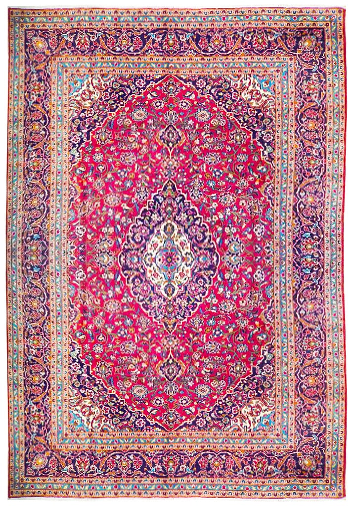 9.9 x 13.4 Red Handmade Persian Kashan Rug Premium Wool Semi Antique (1 of 6)