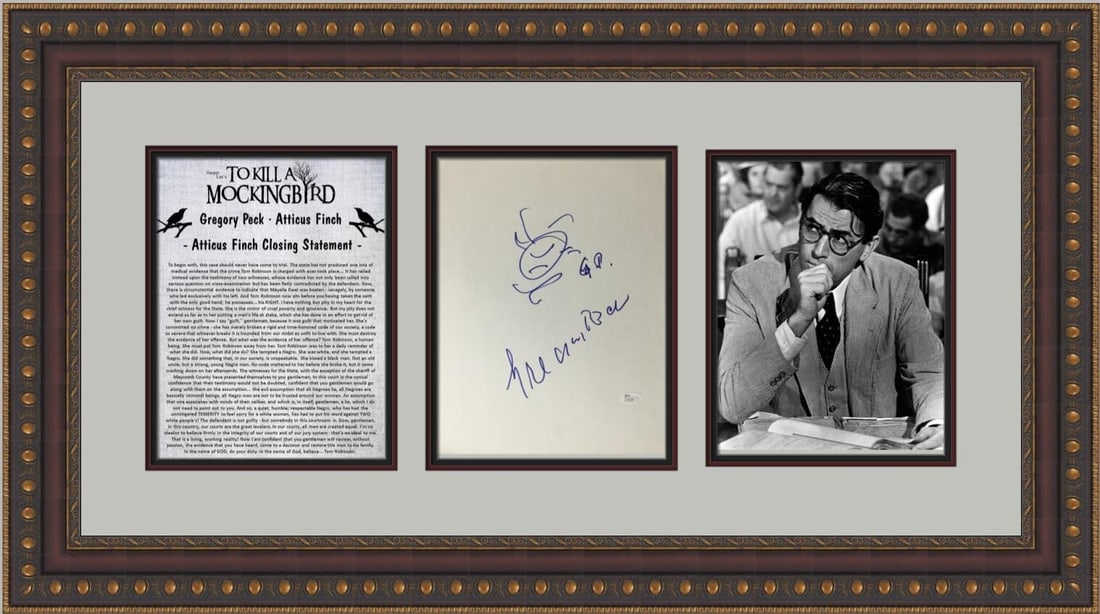 Gregory Peck Signed To Kill a Mockingbird Custom Framed Display JSA Certified (1 of 6)