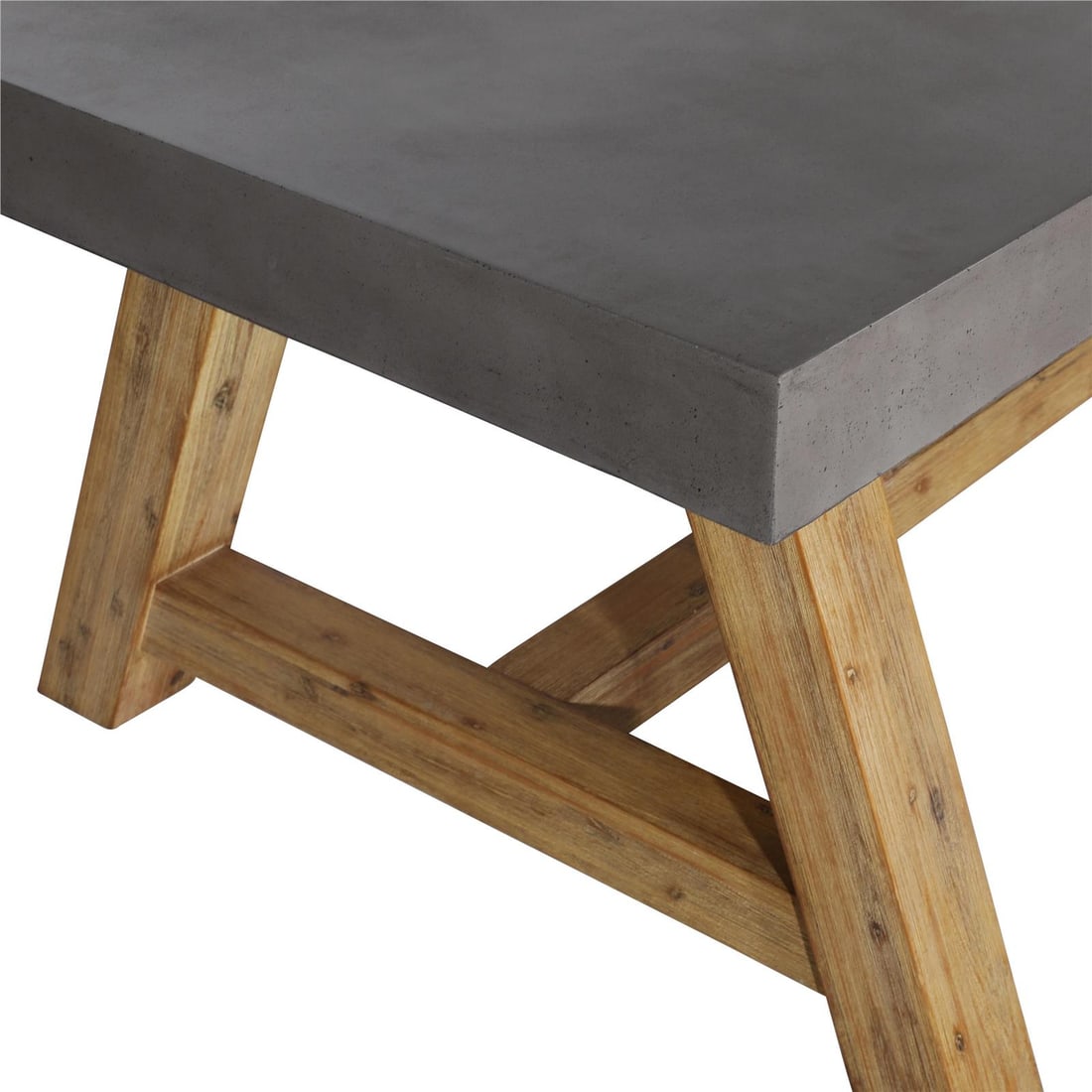 Fontana Outdoor Dining Table Acacia Wood Dark Gray Concrete 79 x 39 (1 of 4)
