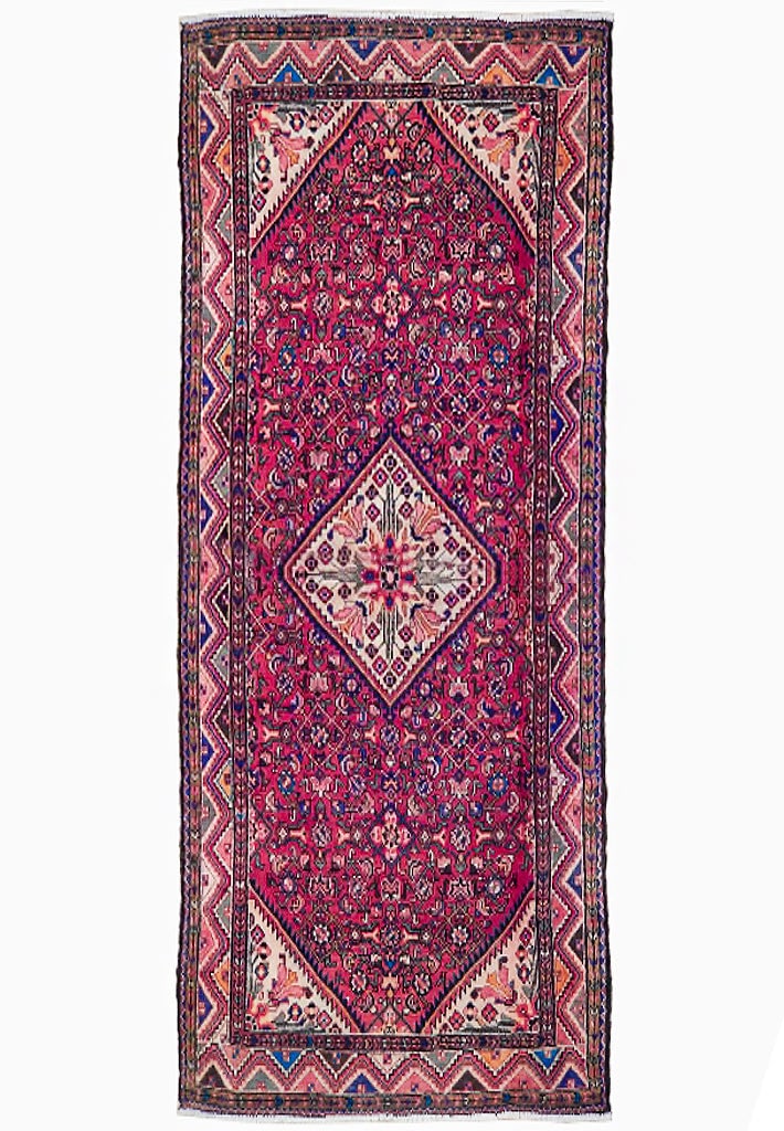 5'5 x 10'3 Red Semi-Antique Persian Herati Runner Wool Handwoven (1 of 6)
