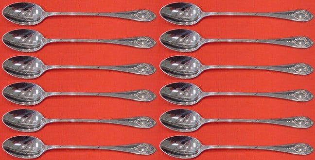 Lunt Mount Vernon Sterling Silver Iced Tea Spoon Set of 12 pcs 7.5" (1 of 4)