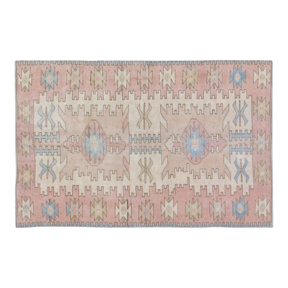Handmade Anatolian Wool Area Rug 3'8 x 5'9 Traditional Turkish Carpet: Handmade Anatolian Wool Area Rug 3'8 x 5'9 Traditional Turkish Carpet This vintage Turkish Anatolian wool rug is hand-knotted using traditional techniques, showcasing a blend of timeless craftsmanship