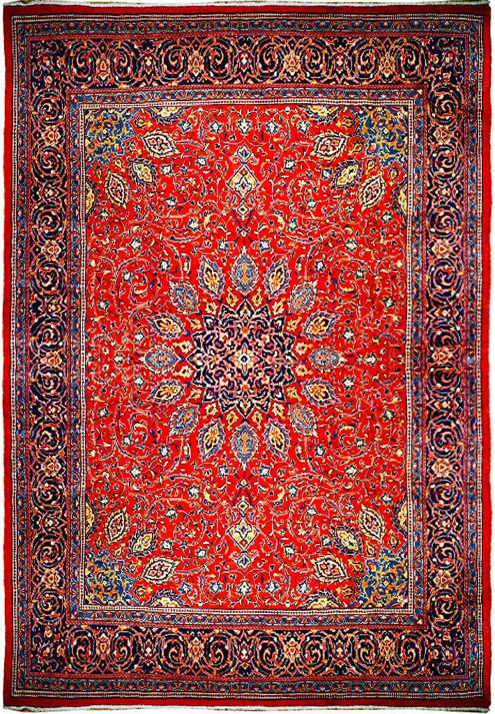 Handcrafted 9'10" x 13'8" Red Sheikh-Safi Persian Isfahan Rug (1 of 6)