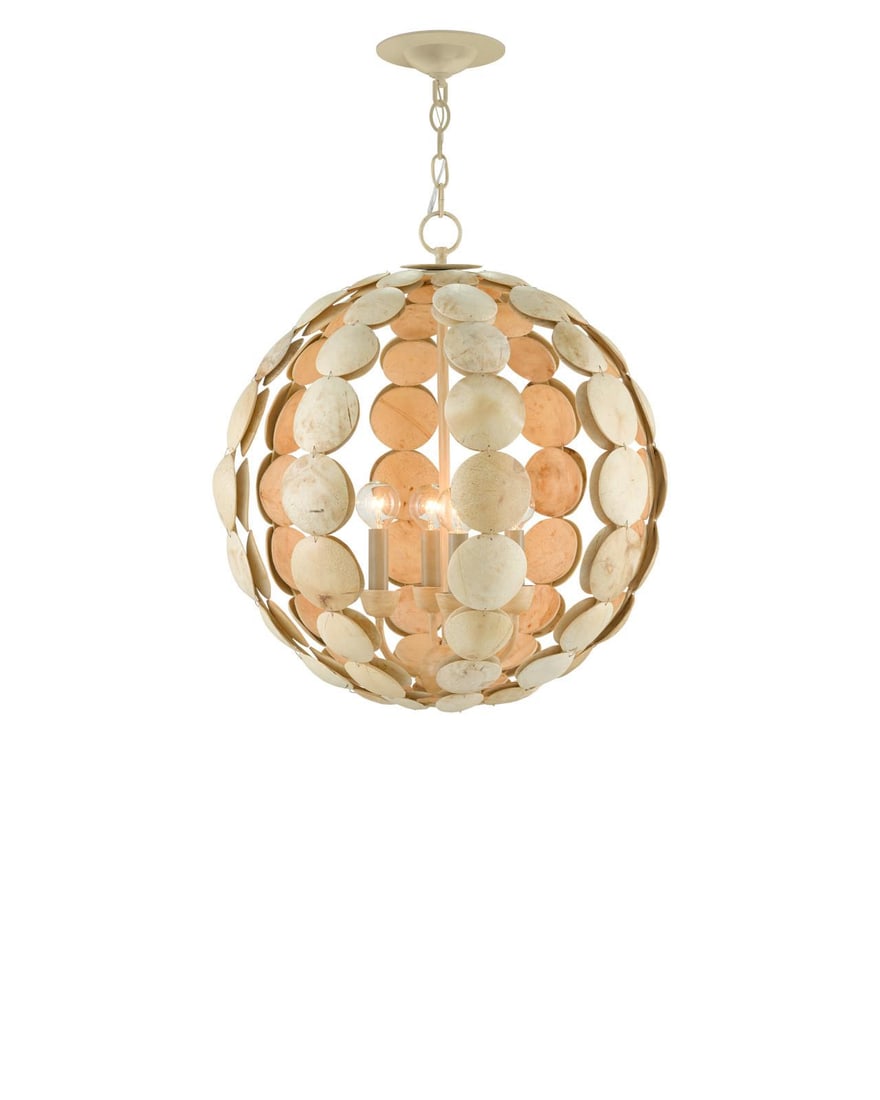 Currey Tartufo Bowl Chandelier Eclectic Design Coco Shell Wrought Iron (1 of 6)