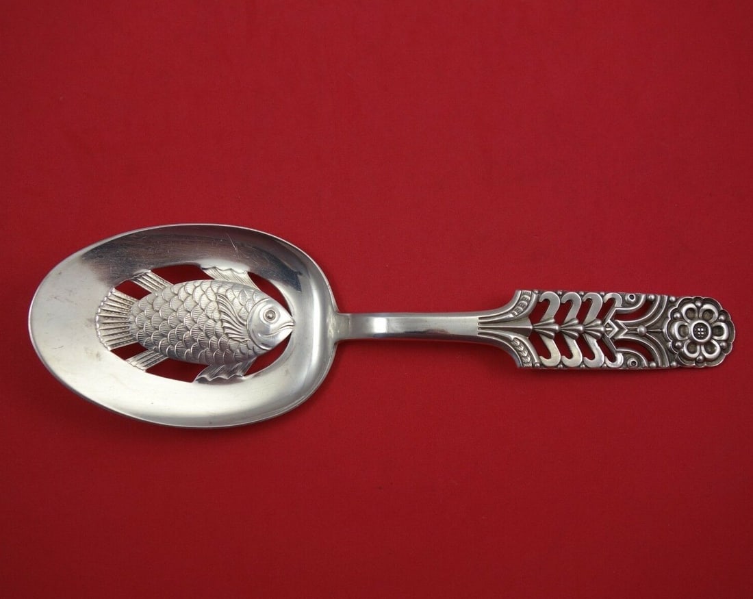 David Andersen Floriform Sterling Silver Fish Server 9 1/2" (1 of 2)