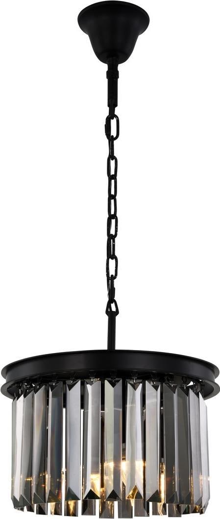 Sydney Crystal Pendant Light Matte Black Royal-Cut Crystal 3 Bulbs (1 of 1)