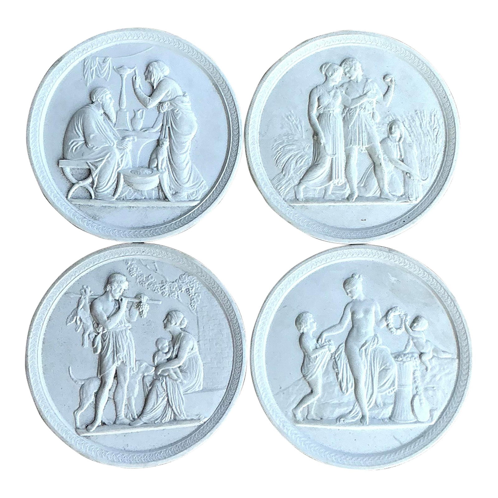 Vintage Regency Royal Copenhagen Bisque Taglio Set of 4 Porcelain: Vintage Regency Royal Copenhagen Bisque Taglio Set of 4 Porcelain Discover the Vintage Regency Royal Copenhagen Bisque Taglio, a stunning set of four pieces made from the esteemed Royal Copenhagen bis