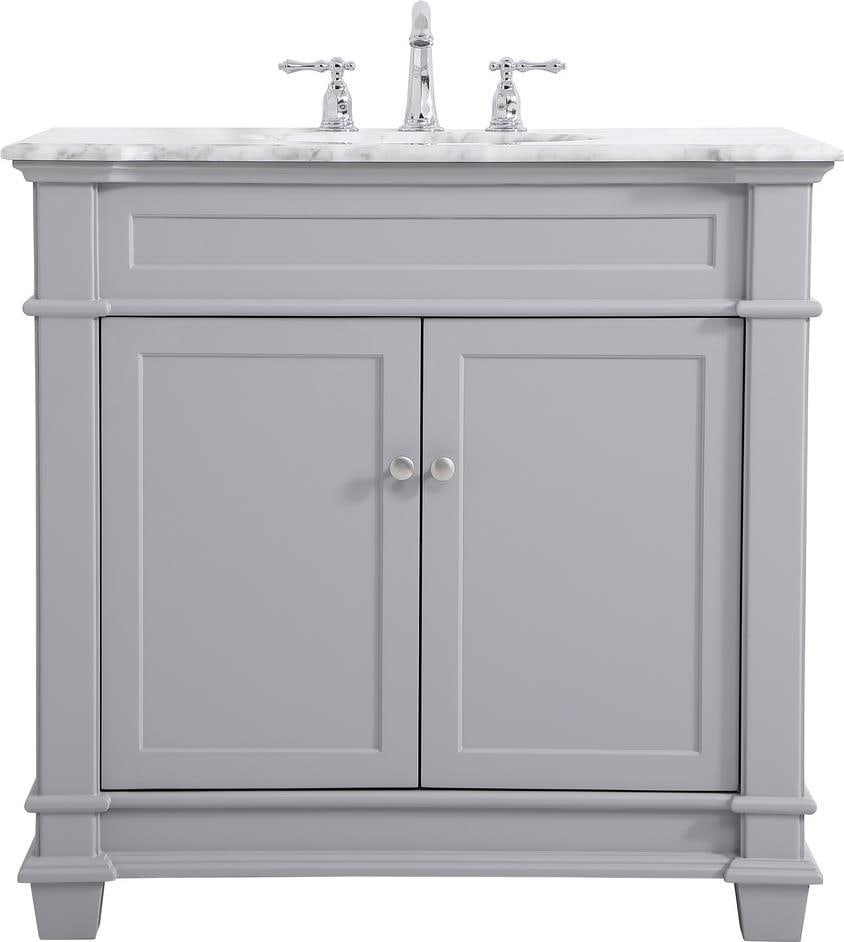 Elegant Lighting Gray Bathroom Vanity Transitional Design with Storage: Elegant Lighting Gray Bathroom Vanity Transitional Design with Storage This stylish bathroom vanity features a sleek brushed steel finish, making it a perfect addition to any transitional-style decor.