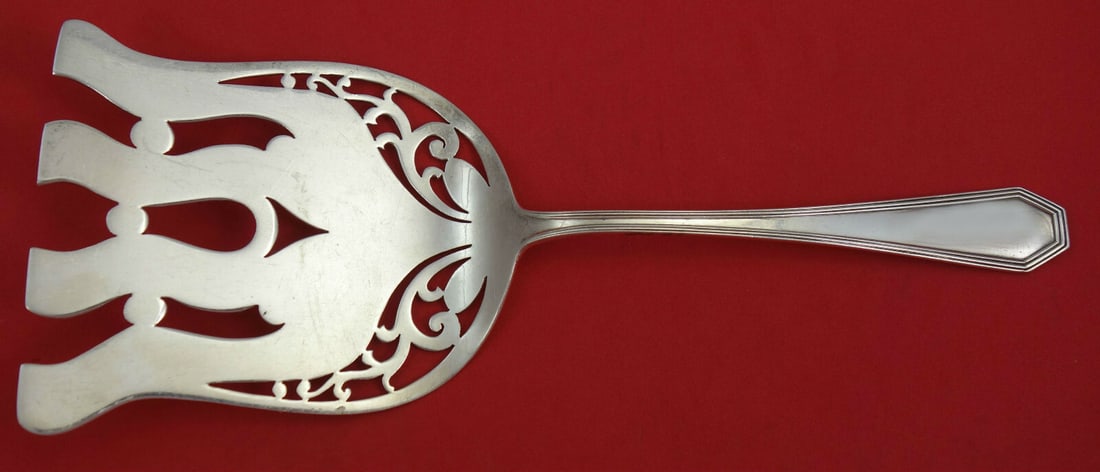 Dominick and Haff Queen Anne Plain Sterling Silver Asparagus Fork 9 7/8 Inch (1 of 2)