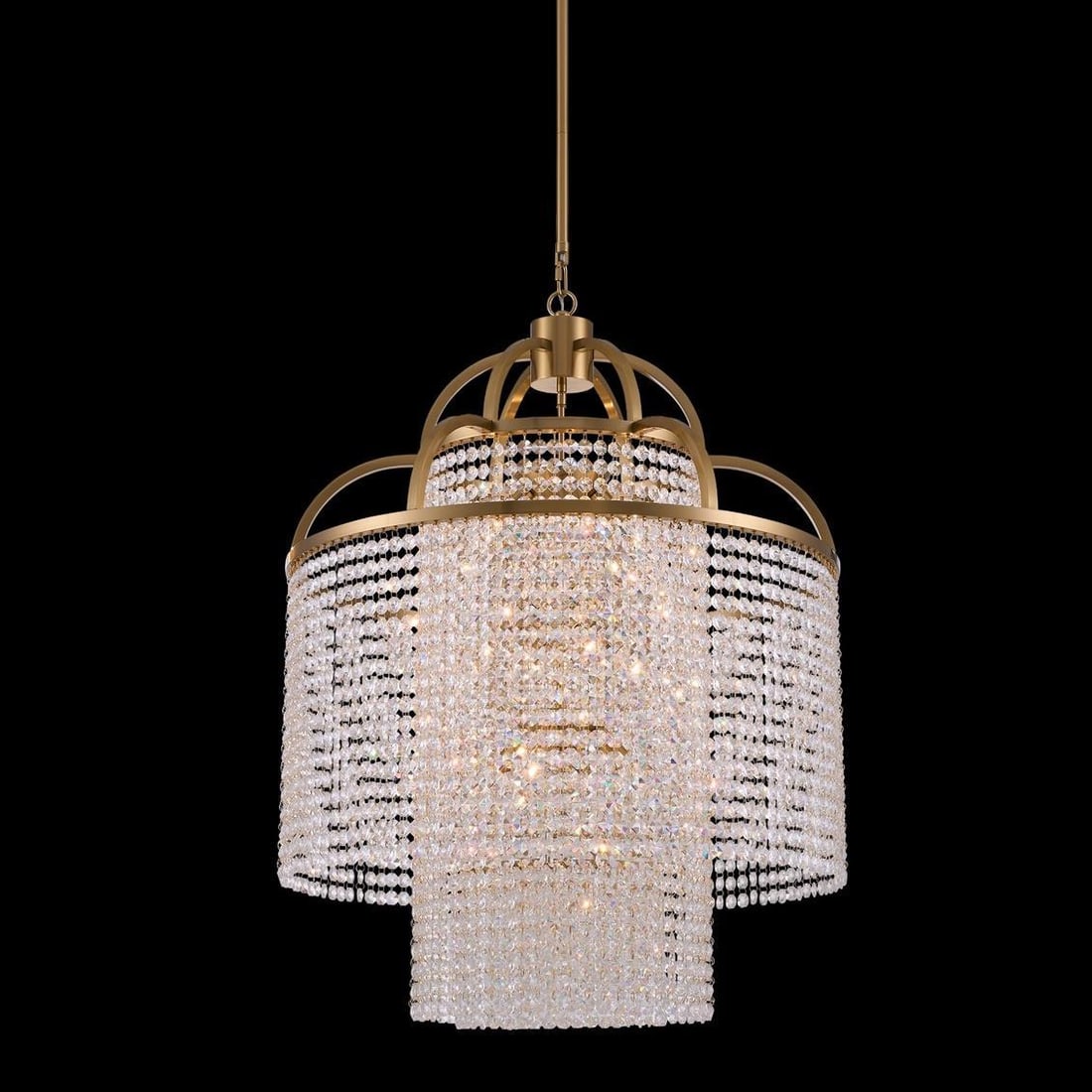 Kalco Torta 27 Pendant Luxe Brass & Clear Crystal Boho Chic (1 of 1)