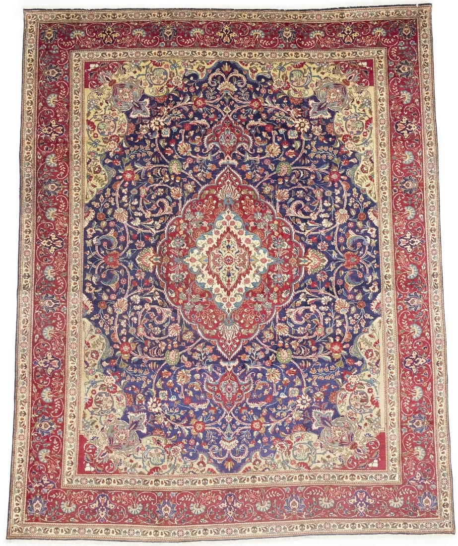 Wool Hand Knotted Floral 10x12'5 ft Vintage Area Rug (1 of 18)