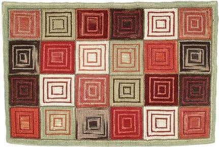 Hand-Hooked Camp Lodge Rug 2x8 Early American Style (1 of 1)
