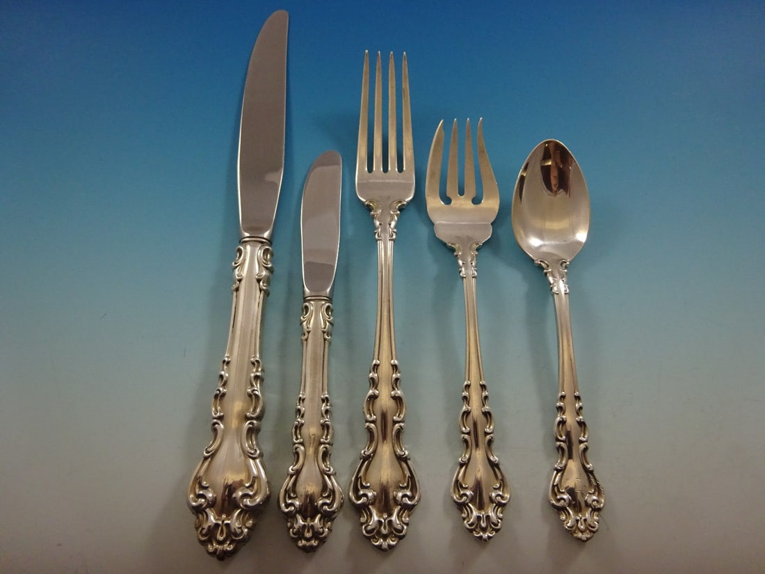67 Piece Reed Barton Spanish Baroque Sterling Silver Flatware Set (1 of 11)