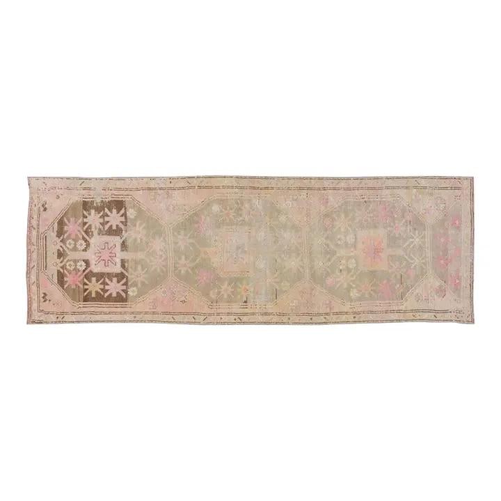 Turkish Anatolian Wool Runner Hand Knotted 2'8" x 8'4" Vintage: Turkish Anatolian Wool Runner Hand Knotted 2'8" x 8'4" Vintage This vintage Turkish Anatolian hand-knotted wool rug showcases traditional artistry and enduring craftsmanship. Expertly crafted using ti