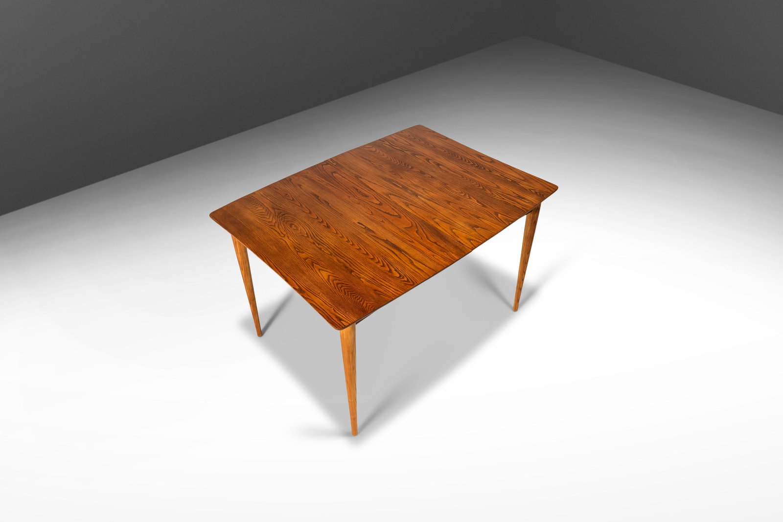 1960s Angular Mid Century Modern Solid Oak Dining Table USA - 3