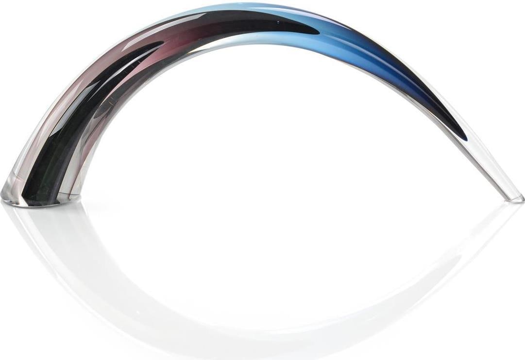 John-Richard Art Deco Hand-Blown Glass Sculpture in Blue and Violet (1 of 2)