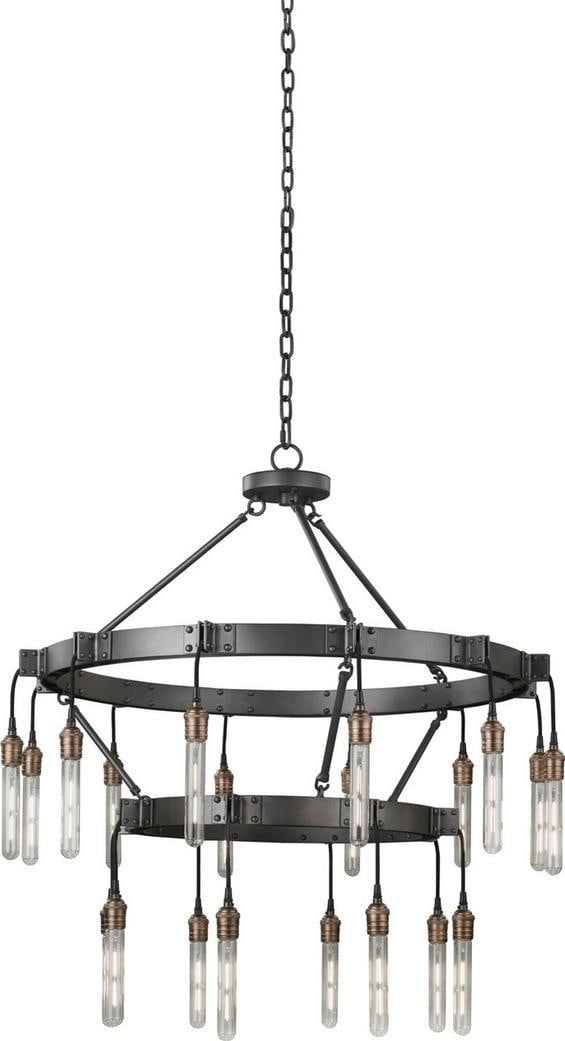 Kalco City Loft Matte Gunmetal 2-Tier Chandelier 20 Lights (1 of 1)