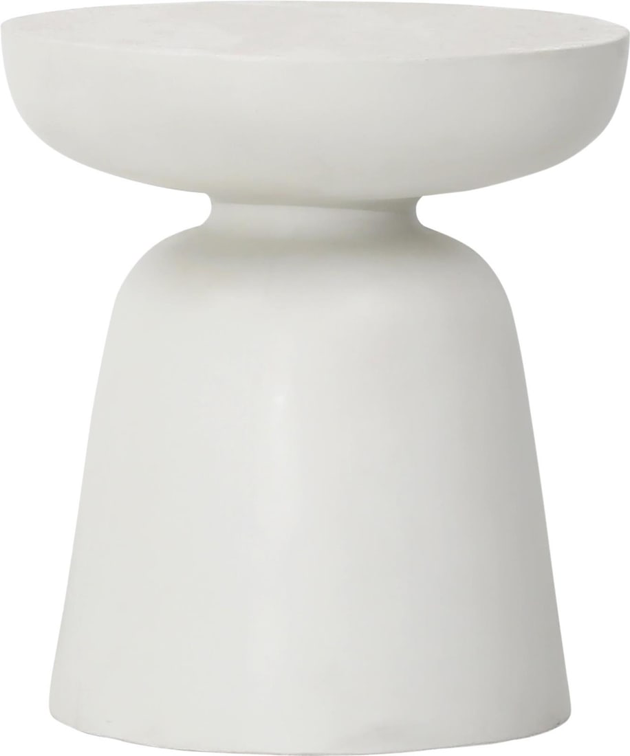 Gill Side Table White Terrazzo Lightweight Concrete Modern Design (1 of 3)