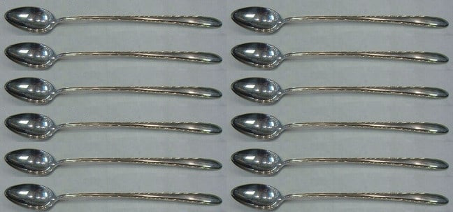 Towle Silver Flutes Sterling Silver Iced Tea Spoon Set 12 pcs 8 inch (1 of 6)
