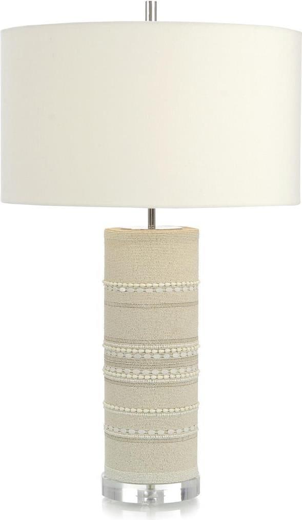 John-Richard Nickel-Finished Beaded Column Table Lamp UL-Listed: John-Richard Nickel-Finished Beaded Column Table Lamp UL-Listed Illuminate your space with this sophisticated beaded table lamp featuring a sleek nickel finish. Designed in a transitional style, this
