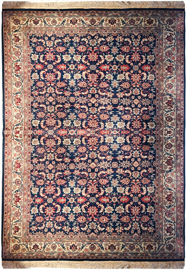 6 x 10 Persian Tabriz Rug Herati Mahi Hand-Knotted Wool: 6 x 10 Persian Tabriz Rug Herati Mahi Hand-Knotted Wool Free continental US Shipping Enhance your living space with this stunning 6' x 10' Pre-Owned Persian Tabriz Rug featuring the exquisite Herati M